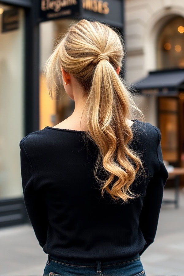 40 Ponytail Hairstyles for an Instant Hair Upgrade : Voluminous Twist Ponytail