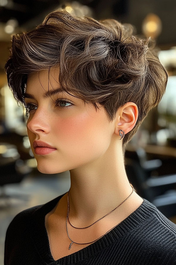 20 Messy Pixie Hairstyles for a Carefree Look : Voluminous Wave Pixie