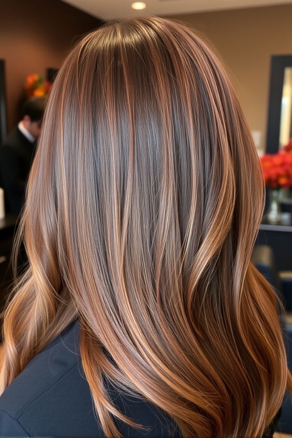 50 Must-Try Autumn Hair Colours : Warm Cinnamon Highlights