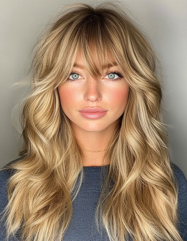 50 Fall Hair Colors to Light Up the Season : Long Golden Blonde Shag Loose Waves