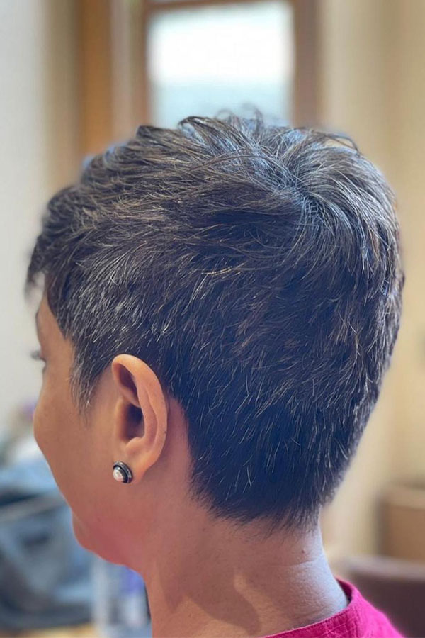 50 Trendy Pixie Haircuts For Women Over 50 : Sleek Tapered Pixie Cut