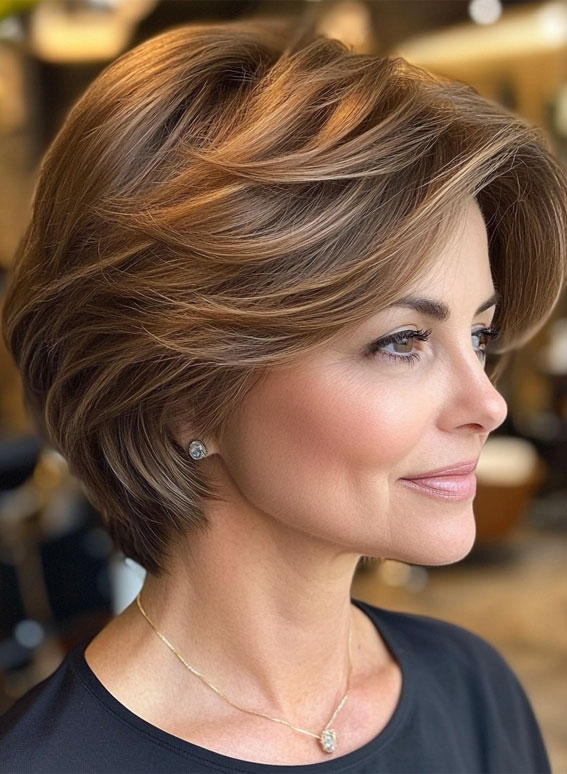 Classic Layered Bob with Soft Volume, , Youthful hairstyles over 50 medium length, Fresh and Youthful Hairstyles Over 50, Short youthful Hairstyles over 50, Youthful hairstyles women over 50, Low maintenance haircuts for women over 50, Wash and wear haircuts for over 50