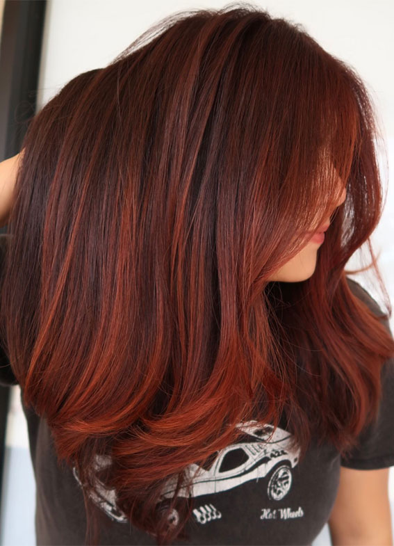 Rich Mahogany Highlights, hair colour, autumn hair colour