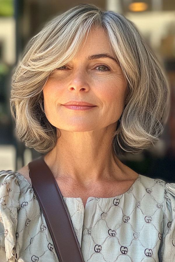 Soft Feathered Layers, Layered Bob Haircuts For Women Over 50, bob haircut for women over 50