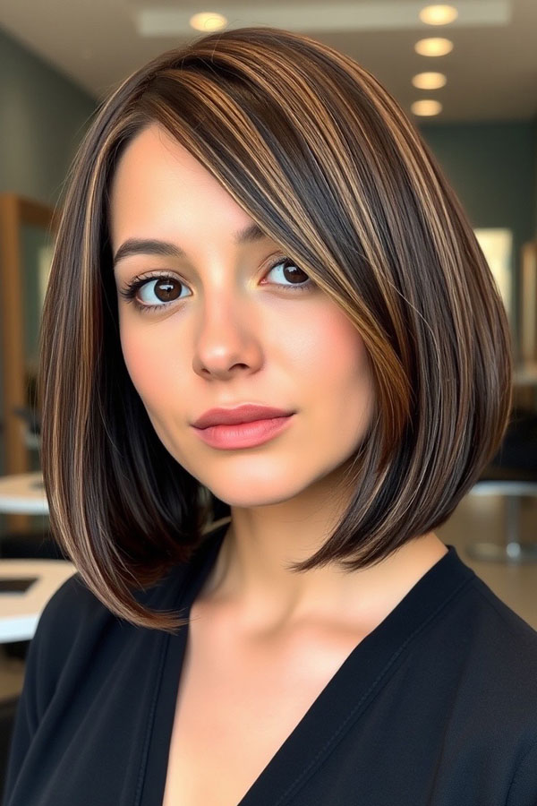 32 Sleek Bob Haircuts for a Chic and Polished Look : Sunlit Brunette ...