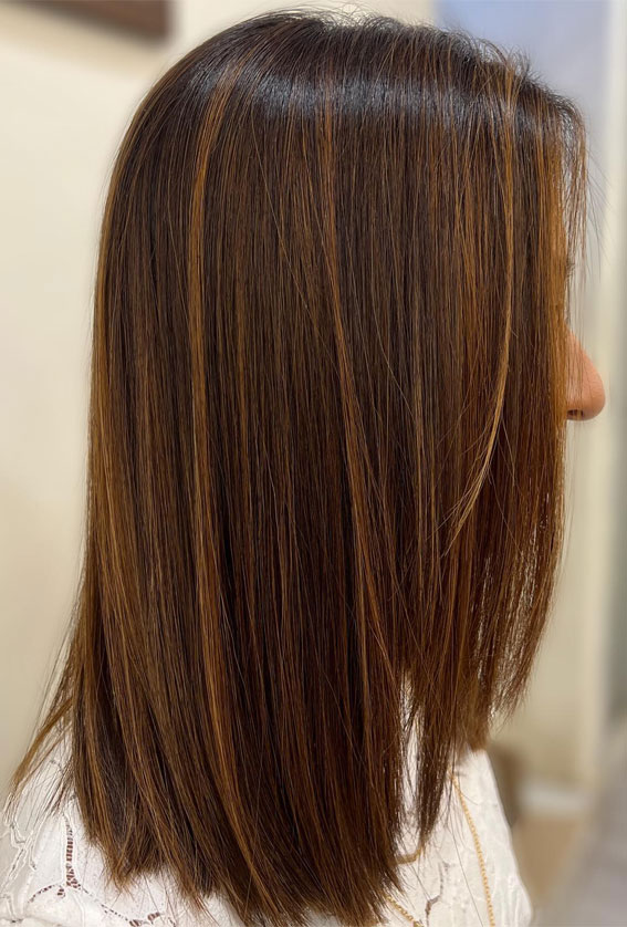 Toffee Highlights, Best Subtle Hair Colour Idea, subtle hair colour, subtle hair colour for brown hair, Subtle hair colour for dark hair, Subtle hair colour for brunettes, hair colours