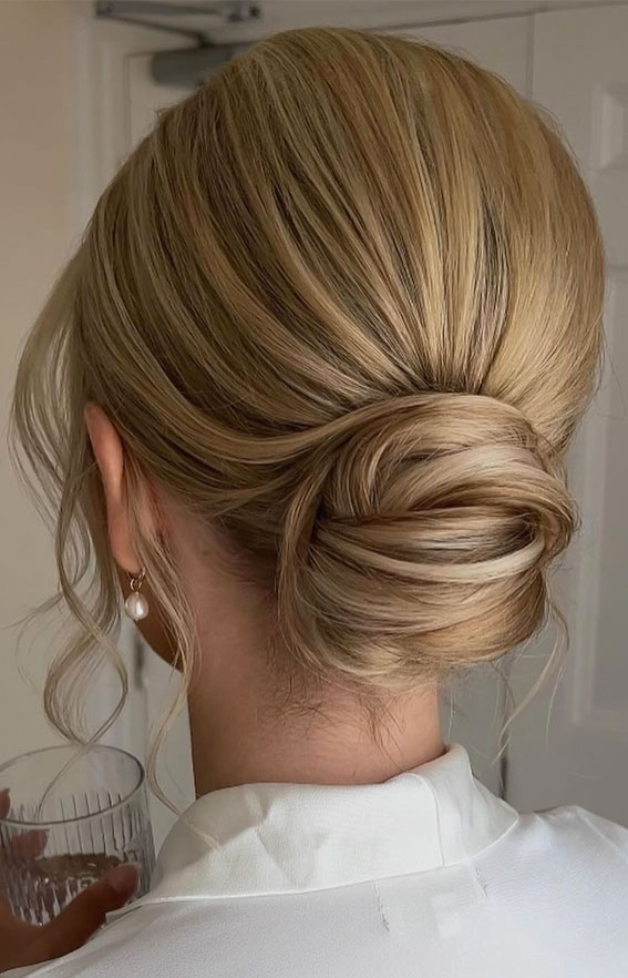 30 Hot and Trendy Updo Hairstyles : Timeless Low Bun Beauty