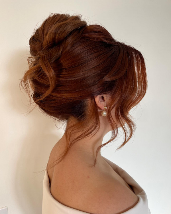 30 Hot and Trendy Updo Hairstyles : Elegant Auburn Twist