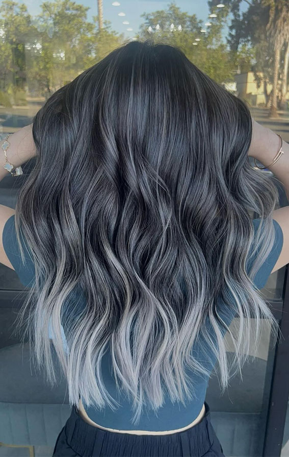 35 Best Subtle Hair Colour Ideas for Autumn : Silver Smoke Ombre