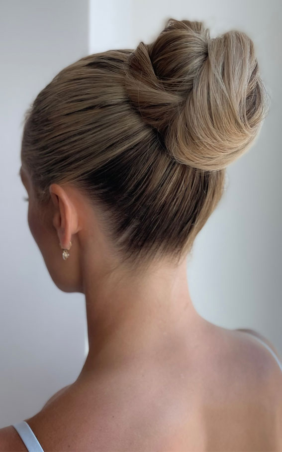 30 Hot and Trendy Updo Hairstyles : Sleek Twisted Bun