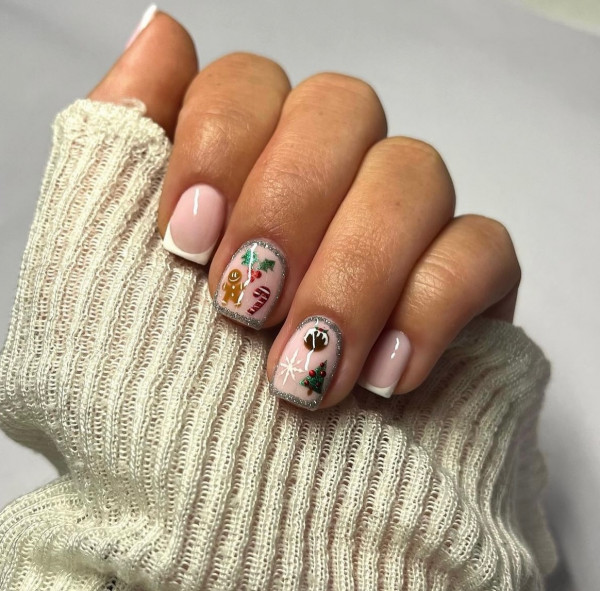 Festive French Fantasy Manicure, Christmas nails, festive Christmas nail art, cute Christmas nails, Christmas Nail Ideas, festive Christmas nails, Xmas nail art, festive nail designs, Christmas nail art designs