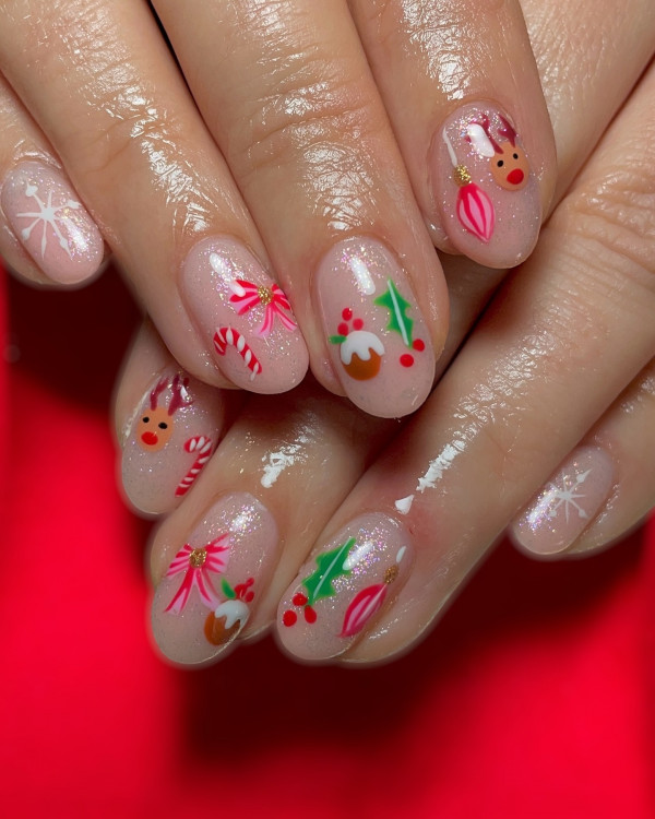 Festive Fun-Fetti Nails, Christmas nails, festive Christmas nail art, cute Christmas nails, Christmas Nail Ideas, festive Christmas nails, Xmas nail art, festive nail designs, Christmas nail art designs