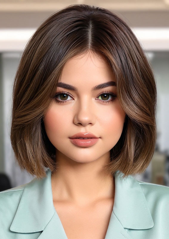 35 Medium Bob Haircuts That Are Always in Style : Polished Bob with Subtle Layers