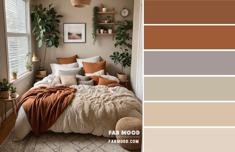 Beige Bedroom with Terracotta Accents