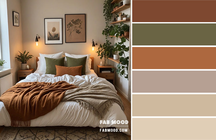 Cozy Autumn Hued Bedroom Colour Scheme