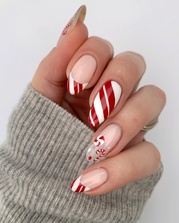 Candy Cane Swirl Delight, Christmas nails, festive Christmas nail art, cute Christmas nails, Christmas Nail Ideas, festive Christmas nails, Xmas nail art, festive nail designs, Christmas nail art designs