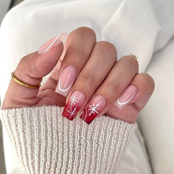 Ombre Festive Nails, Christmas Nail Ideas, festive Christmas nails, Xmas nail art, cute christmas nails, festive nail designs, Christ mas nail art