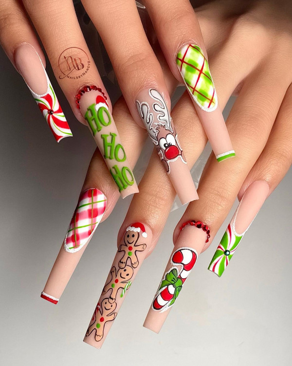 Playful Holiday Cheer, Christmas Nail Ideas, festive Christmas nails, Xmas nail art, cute christmas nails, festive nail designs, Christ mas nail art