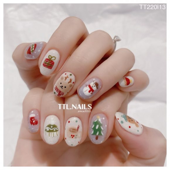 37 Elegant and Cute Christmas Nail Designs Festive Fun Short Nails