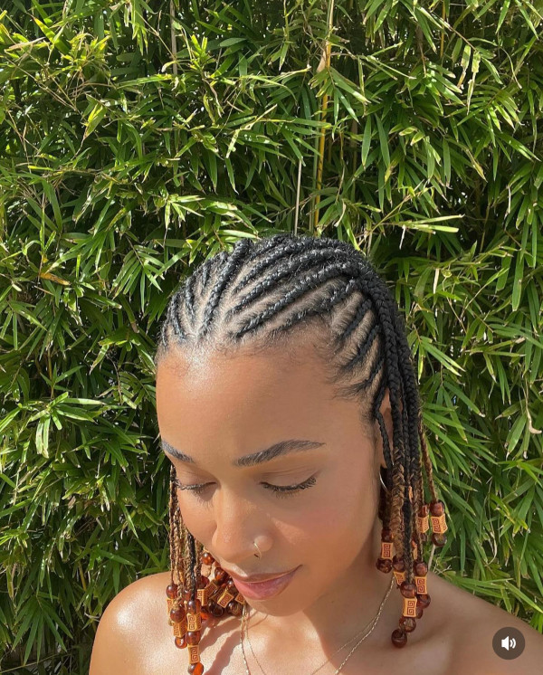 15 Stylish Fulani Braids with Beads : Sun-Kissed Fulani Braids with Wooden Beads