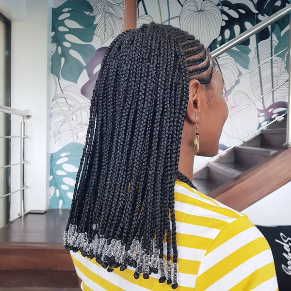 15 Stylish Fulani Braids with Beads : Classic Fulani Braids with Clear Beads