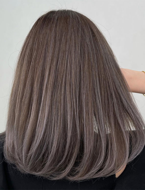 Sleek Ash Brown Lob with Subtle Layers, shoulder length medium bob haircut, shoulder length haircuts, long bob haircut, medium bob hairstyle, Medium length bob with layers