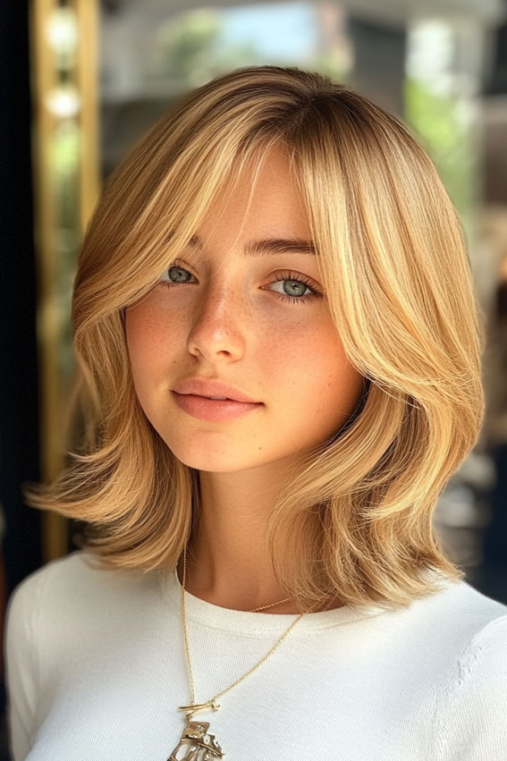 25 Adorable Teddy Bear Blonde Bob Hairstyles : Layered Sandy Blonde Bob