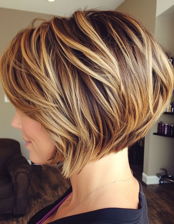 Sleek, Shaggy, or Wavy 33 Bobs You’ll Love : Layered Caramel Bob