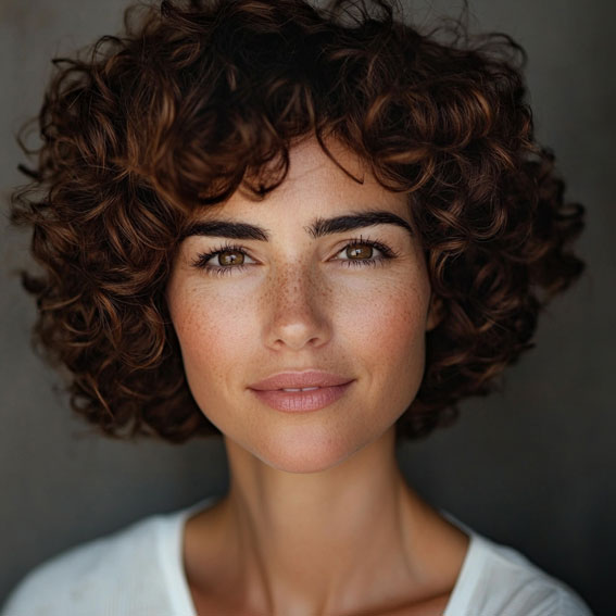 Sleek, Shaggy, or Wavy 33 Bobs You’ll Love : Chocolate Brown Curly Bob