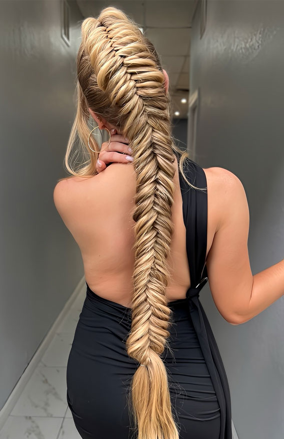 30 Trendy Braid Hairstyles Beyond the Basics : Luxe Fishtail Braid Long Hair