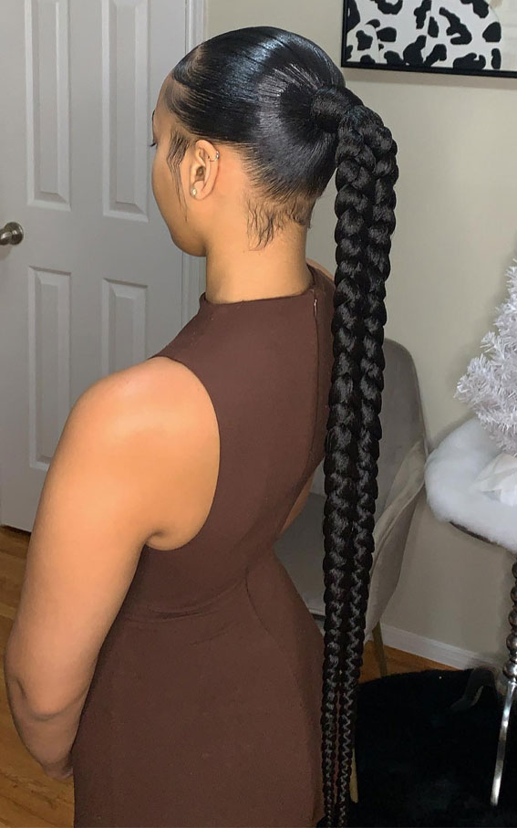 30 Trendy Braid Hairstyles Beyond the Basics : Sleek Double Braided Ponytail