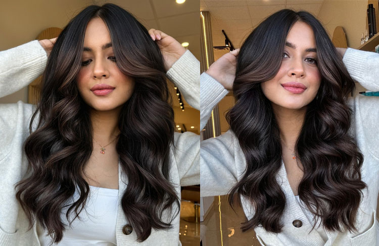 25 Beautiful Brunette Hair Colour Looks : Classic Deep Brunette Waves