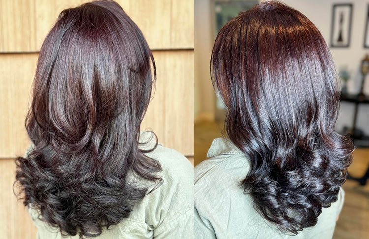 25 Beautiful Brunette Hair Colour Looks : Rich Mahogany Brown Bouncy Layers