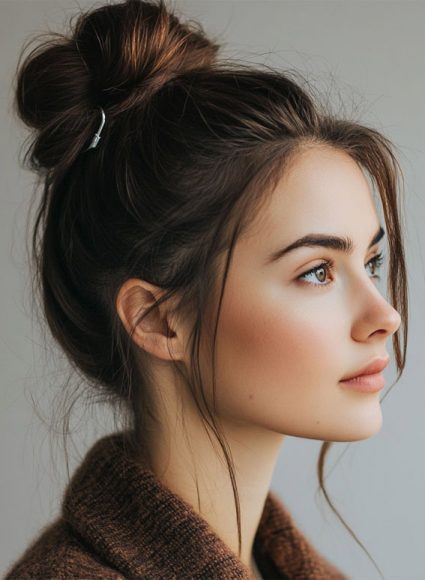 Effortless Hairstyles That Look Chic In Minutes Messy High Bun