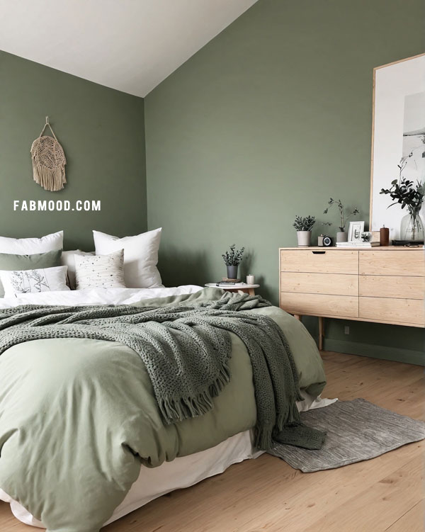 Earthy Green Minimalist Bedroom