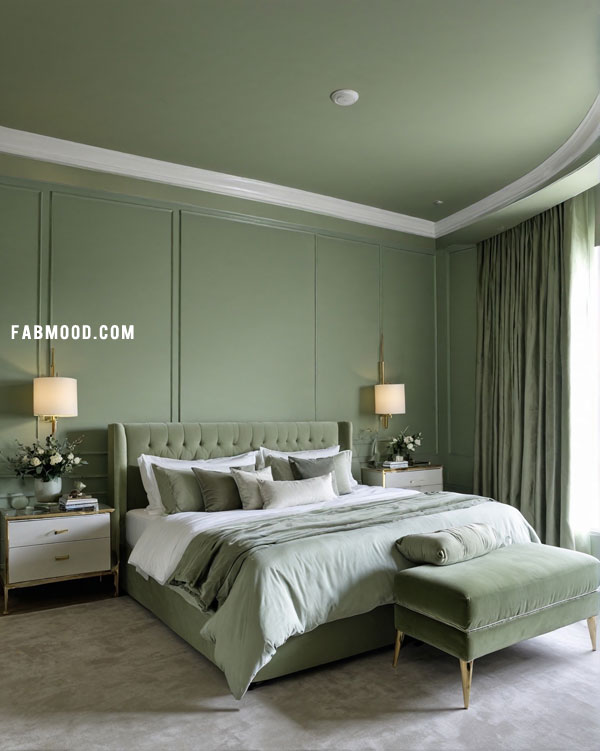 Luxe Sage Green Bedroom : Sophisticated Sage Retreat