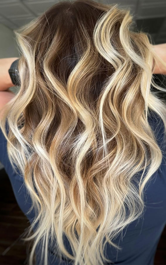 Blonde Bombshell Waves, High contrast balayage on dark hair, High contrast blonde balayage, High contrast balayage money piece hair, High contrast Hair highlights, High contrast blonde highlights, High contrast highlights and Lowlights, High contrast hair and skin, High contrast Brunette