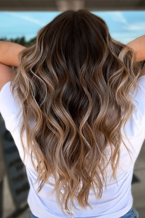 Soft Brunette Balayage, High contrast balayage on dark hair, High contrast blonde balayage, High contrast balayage money piece hair, High contrast Hair highlights, High contrast blonde highlights, High contrast highlights and Lowlights, High contrast hair and skin, High contrast Brunette