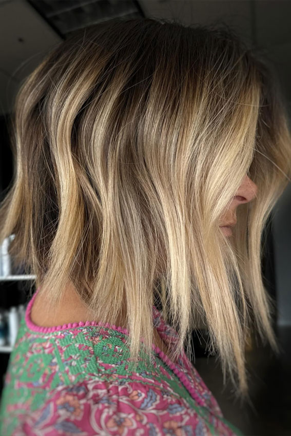 Chic Blonde Lob, High contrast balayage on dark hair, High contrast blonde balayage, High contrast balayage money piece hair, High contrast Hair highlights, High contrast blonde highlights, High contrast highlights and Lowlights, High contrast hair and skin, High contrast Brunette