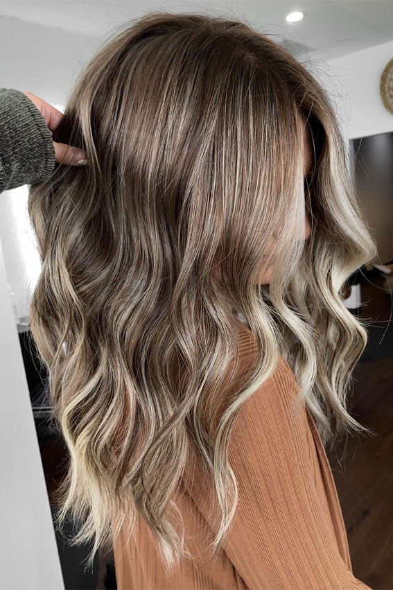 30 High Contrast Balayage Ideas For a Dimensional Look : Ashy Perfection with a Bright Twist