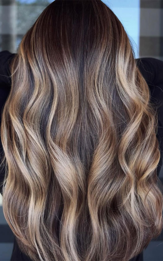 Bronzed Balayage Glow, High contrast balayage on dark hair, High contrast blonde balayage, High contrast balayage money piece hair, High contrast Hair highlights, High contrast blonde highlights, High contrast highlights and Lowlights, High contrast hair and skin, High contrast Brunette