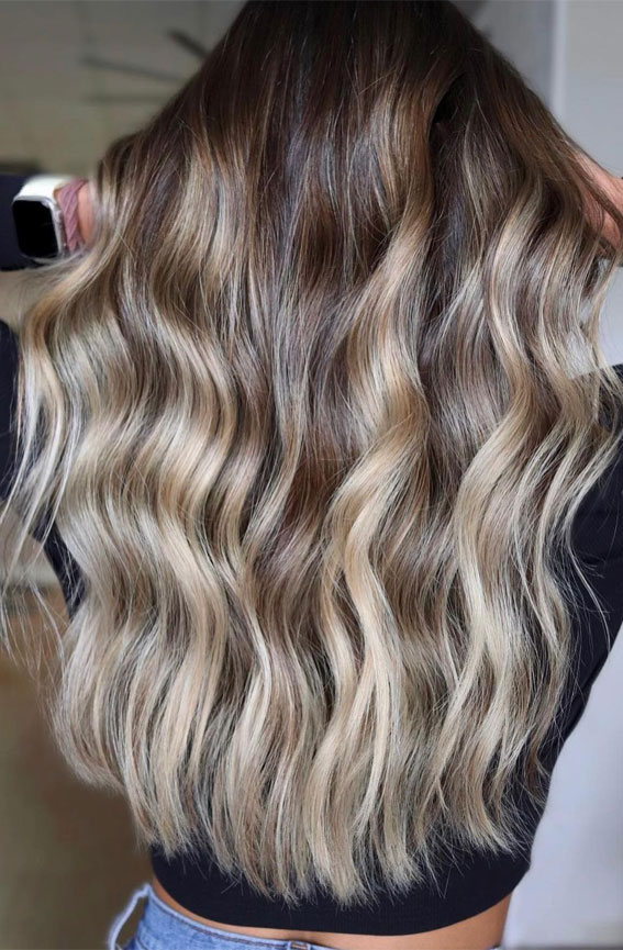 Subtle Blonde Glam, High contrast balayage on dark hair, High contrast blonde balayage, High contrast balayage money piece hair, High contrast Hair highlights, High contrast blonde highlights, High contrast highlights and Lowlights, High contrast hair and skin, High contrast Brunette