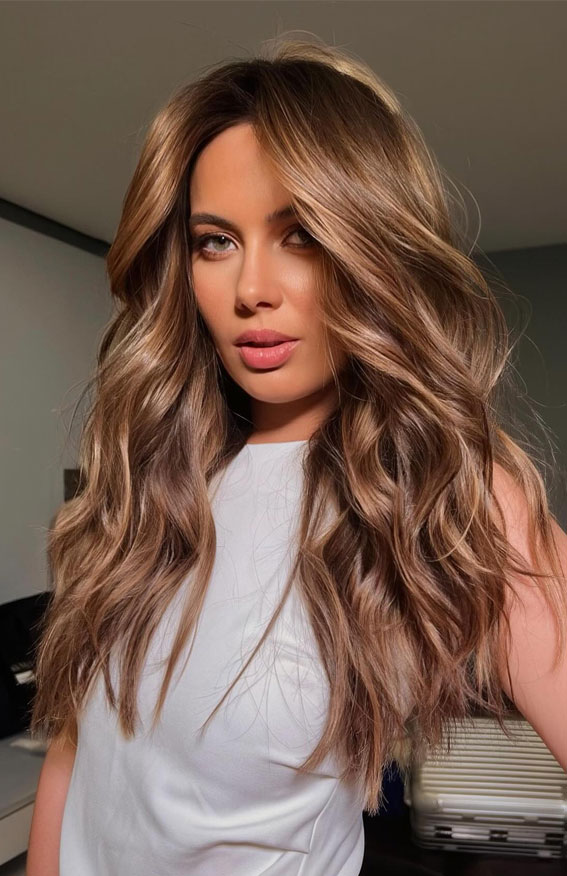 35 Hot Mocha Mousse Hair Colour Ideas : Glam Mocha Balayage