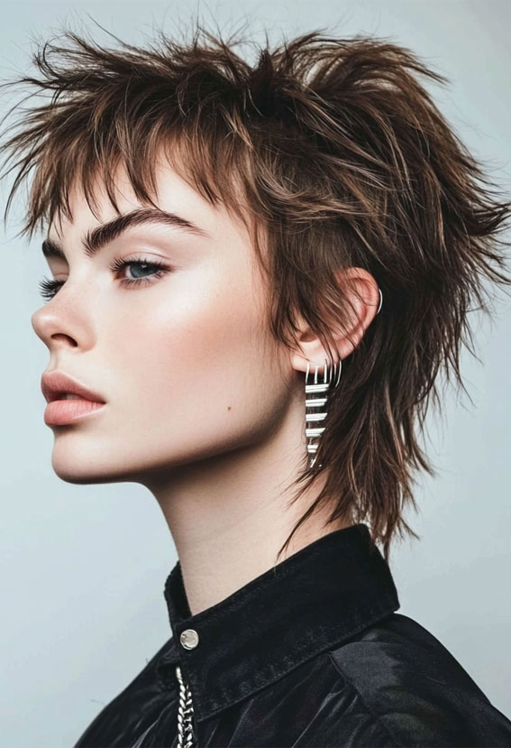 30 Bold and Stylish Wolf Haircut Ideas : Edgy Pixie-Wolf Hybrid