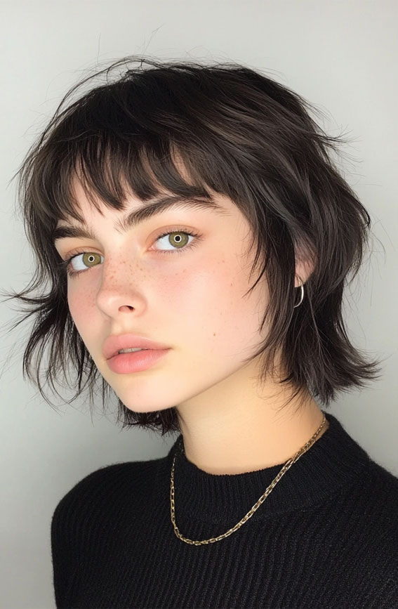 30 Bold and Stylish Wolf Haircut Ideas : Textured Mini Wolf Cut