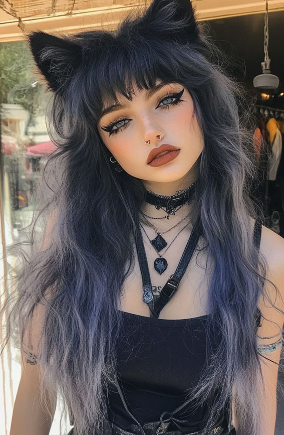 30 Bold and Stylish Wolf Haircut Ideas : Gothic Fantasy Wolf Cut