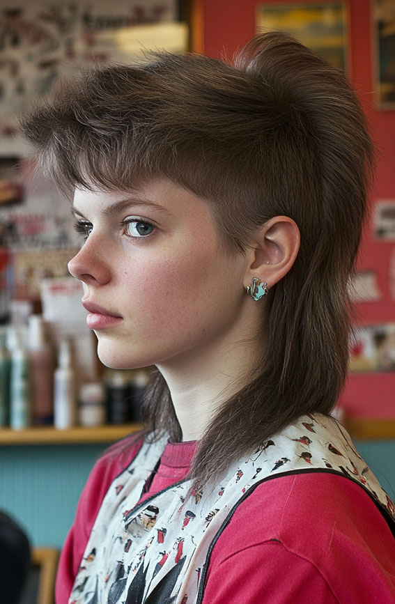 30 Bold and Stylish Wolf Haircut Ideas : Retro Mullet-Wolf Hybrid