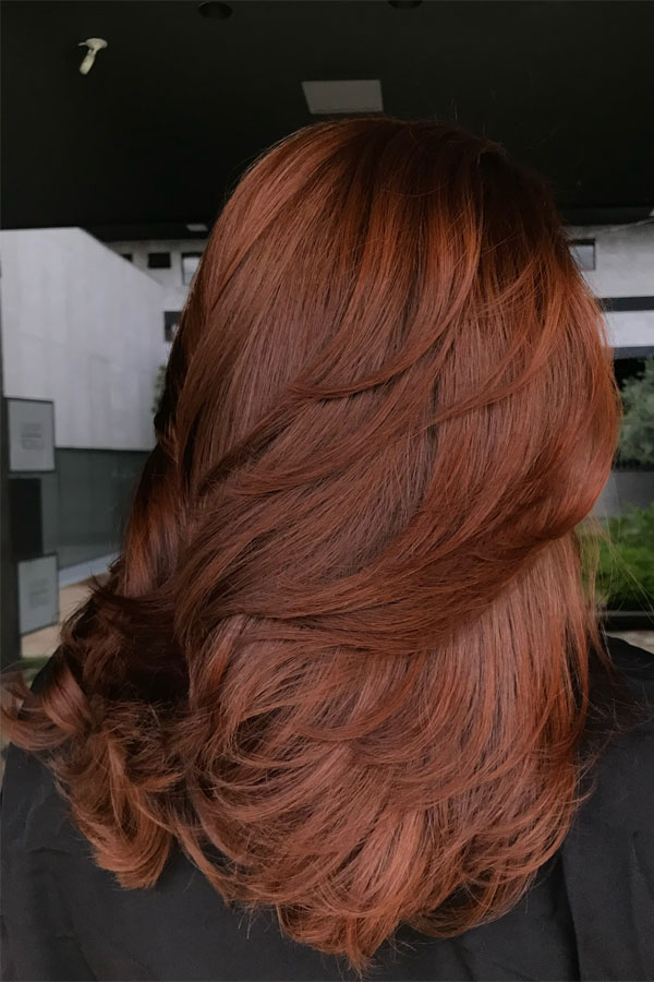 50 Stunning Warm Hair Colour Ideas : Warm Chestnut Shoulder-Length Layers