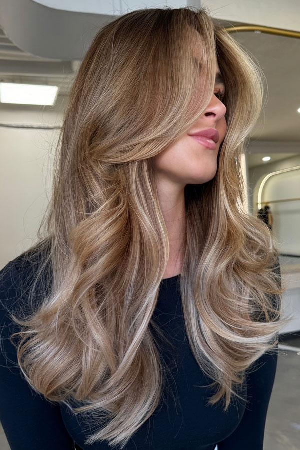 Smoky Golden Blonde with Voluminous Layers