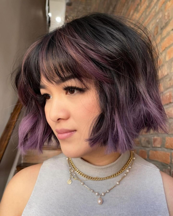 22 Trendy Hair Colours with Dip-Dye Ends : Lavender Whisper Bob